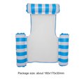 thumbnail image 5 of Sywqhk Hamaca de agua de PVC, tumbona flotante, silla reclinable inflable para piscina (azul claro) Sywqhk Alta Calidad, 5 of 5
