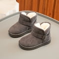 thumbnail image 4 of Quealent Winter Boots Boys Girls Soft Warm Shoes Toddler Black Snow Boots (Toddler/Little Kid) Gray for Size 2, 4 of 7