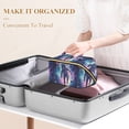 thumbnail image 3 of FORMRS Makeup Bag Travel Cosmetic Organizer for Women Fold Flat Zipper Pouch with Handle, Astronaut Pattern, 3 of 8
