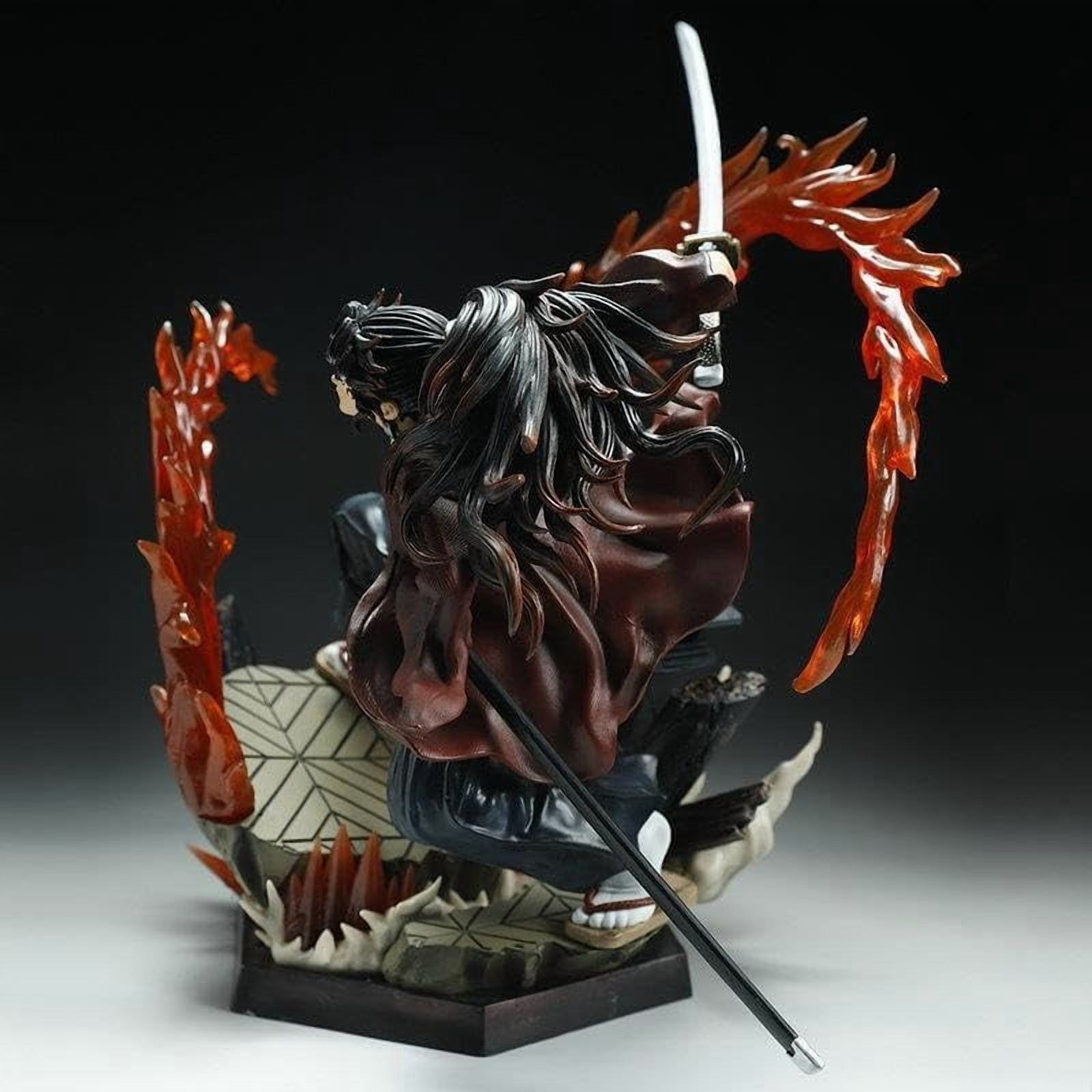 Yoriichi Figure, Fighting Tsugikuni Yoriichi Figurine 30cm/11.8inch Handmade PVC Anime Cartoon Character Model Statue Collectible Craft Gift