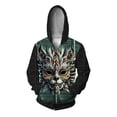thumbnail image 3 of Sudadera con capucha y cuello redondo informal para hombre, cómoda y moderna, con estampado digital 3D de lobo, 3 of 5