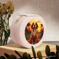 thumbnail image 6 of Yiaed Sunset Meditating Dog Print Travel Jewelry Case Bridesmaid Gift Boxes Jewelry Travel Organizer Small Round Jewelry Box Mini Storage-Pink, 6 of 7