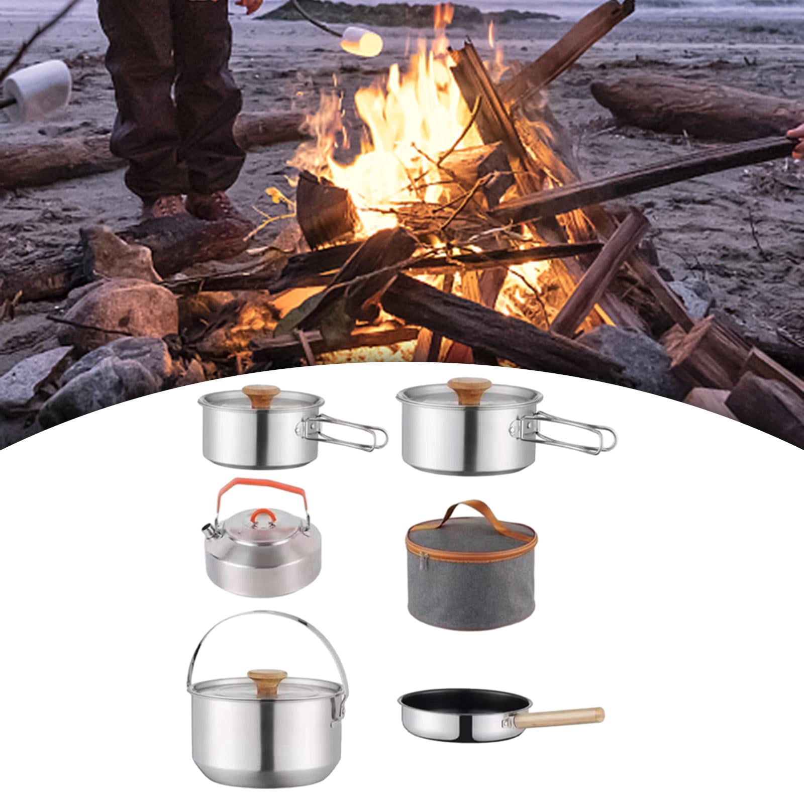 Nishiyuenyi Camping Cookware Kit Cooking Set Lightweight Frying Pan Outdoor Pot Cookset for with kettle