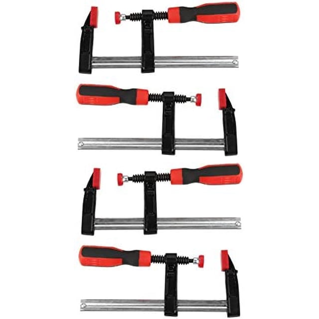 4 Robustas pinzas para madera F-Clamp, abrazadera para trabajar la madera Abrazadera de acero de liberación rápida Abrazadera para madera duradera para sujetar y fijar madera 50 x 150 mm esquí esquí Gafas de esquí