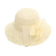 thumbnail image 4 of Tea Party Hat Easter Women's lace mesh basin hat flower large brim sun visor hat women's outdoor sun hat, 4 of 4