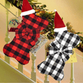 thumbnail image 4 of Paquete de piezas Calcetines de Navidad para perros y mascotas A cuadros con forma de hueso grande Calcetines de Navidad para perros y mascotas colgantes MFZFUKR CPB-SSW23-2, 4 of 5