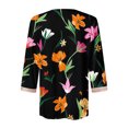 thumbnail image 5 of Hauts pour Femmes 2023 Blouses Basiques T-Shirts Mignons d'Été Décontractés Imprimé Léopard Col en V, 5 of 5