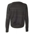 thumbnail image 2 of J. America Women's Odyssey Striped Performance Fleece Hi-Low Crewneck Sweatshirt Size up to 2XL, 2 of 3