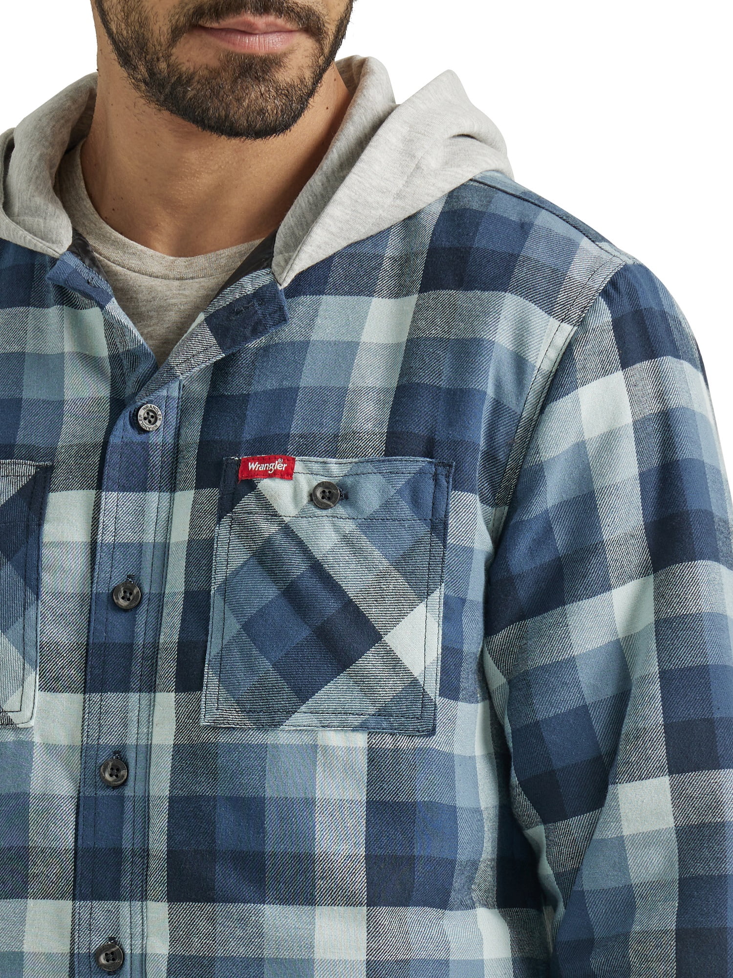 Wrangler® Men's and Big Men's Heavyweight Hooded Shirt Jacket, Sizes S-5XL