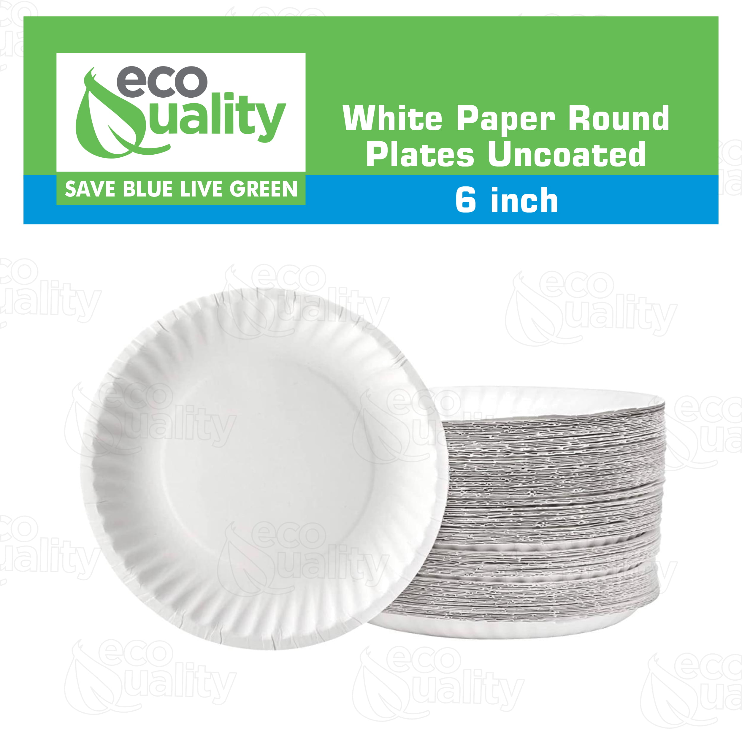 EcoAvance Small Paper Plates, 100 Pack Oval Paper Plates, Eco Friendly  Disposable Plates for Thanksgiving Christmas, Dessert Paper Plates White  7.5 x