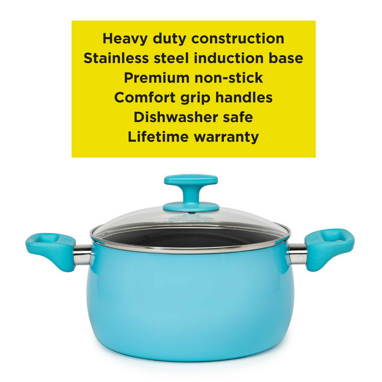 Vesuvio 5 Quart Nonstick Dutch Oven :: Nontoxic Ceramic Coated Stock Pot  with Oven Safe Glass Lid