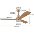 thumbnail image 5 of FETCOI 48" 3 Blades Wood Ceiling Fan, Dimmerable Downrod Outdoor Ceiling Fan with Lights and Remote Noiseless Reversible Motor Modern Ceiling Fan for Patios Bedroom Living Room (Wood), 5 of 16