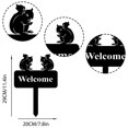thumbnail image 2 of Welcome Yard Sign with Squirrel Animal Metal Crafts Creative Outdoor Stake for Garden Courtyard Lawn Decorations, 2 of 5
