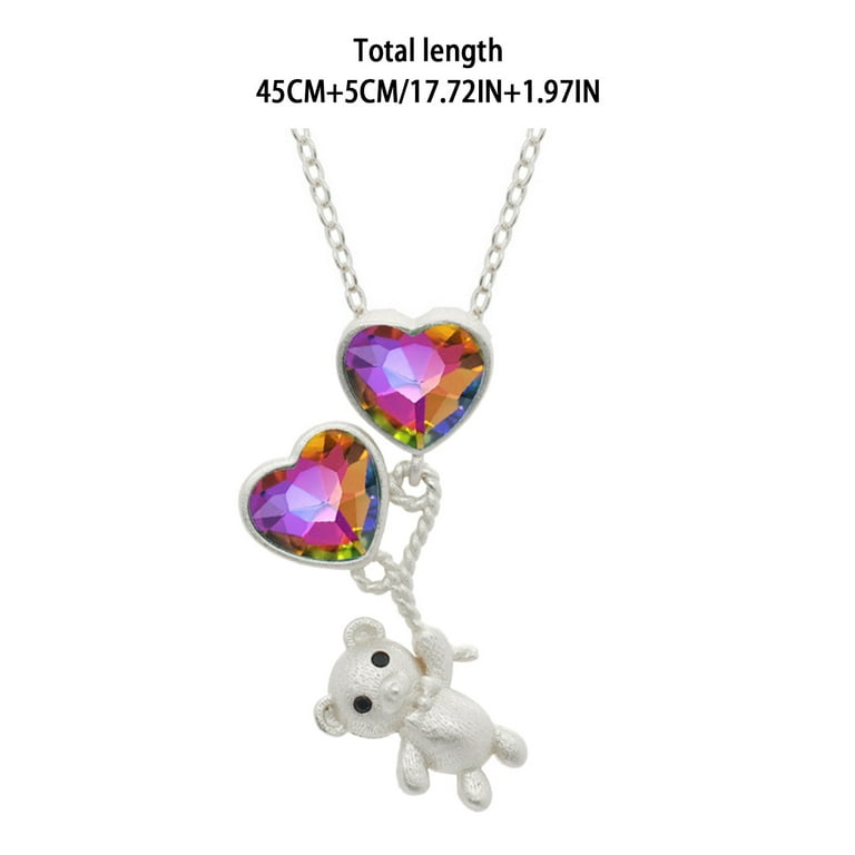 Big M Necklace Cartoon Teddy Bear Pendant Cute Children's Love Necklace  Design Accessories Necklace Chains for Pendants 