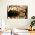 thumbnail image 3 of Elephant Stock Misty Park Bridge Wall Art - Horizontal Canvas Wall Art - Living Room Wall Decor - Architecture Canvas - Black And Orange Decor - 12" x 8", 3 of 8