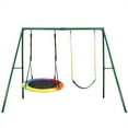 thumbnail image 4 of KLOKICK 440lbs 2 Seat Metal Swing Set with Heavy Duty A-Frame Metal Swing Stand, 4 of 13