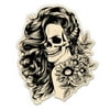 Day of the Dead Scary Girl Female Skull - 5" Vinyl Sticker - For Car Laptop I-Pad - Waterproof Decal