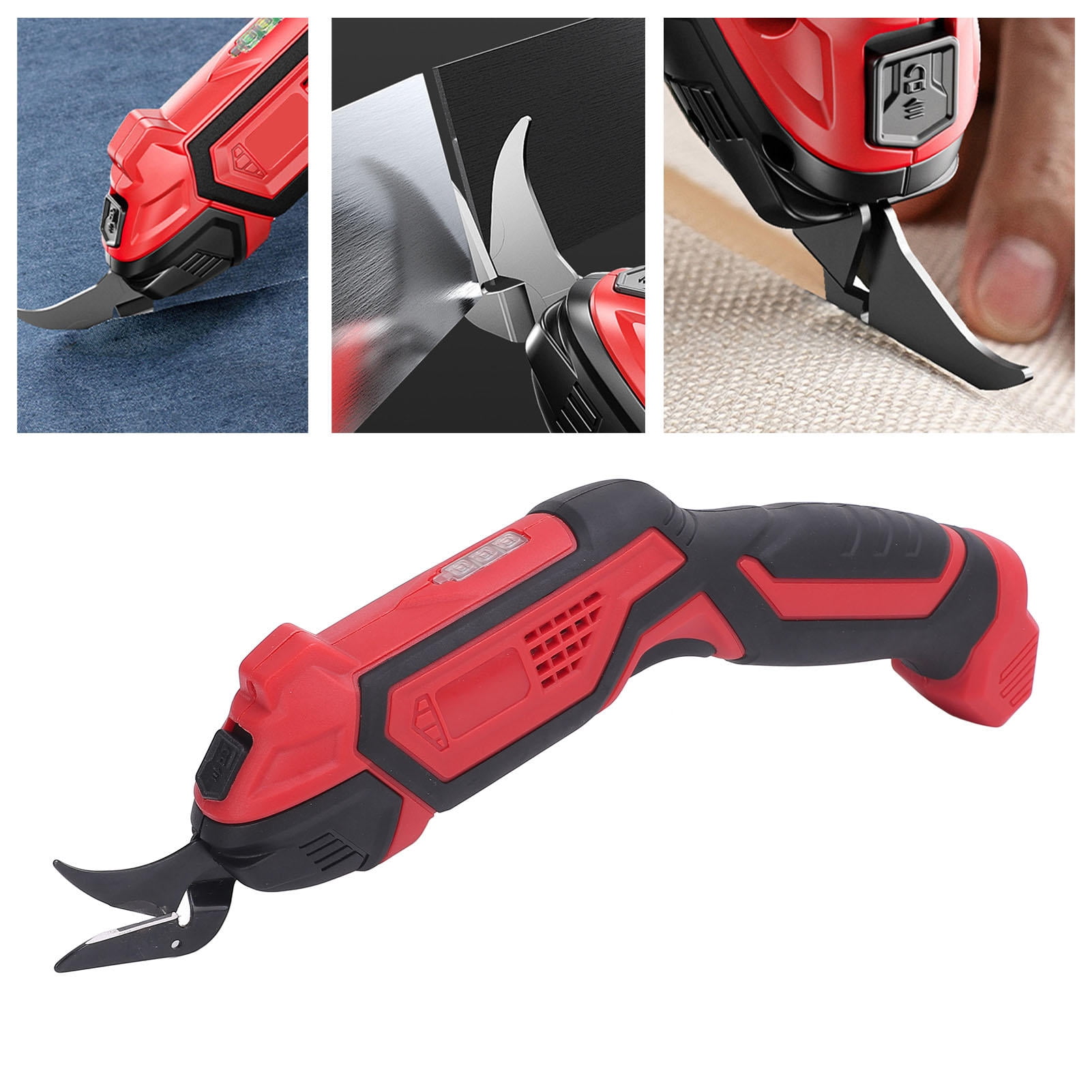Yajisi Cordless Electric Fabric Scissors, 2 Tungsten Blades, 3‑Hour Battery, LED Light, Ergonomic Grip, Ideal for Leather, Fabric, Carpet
