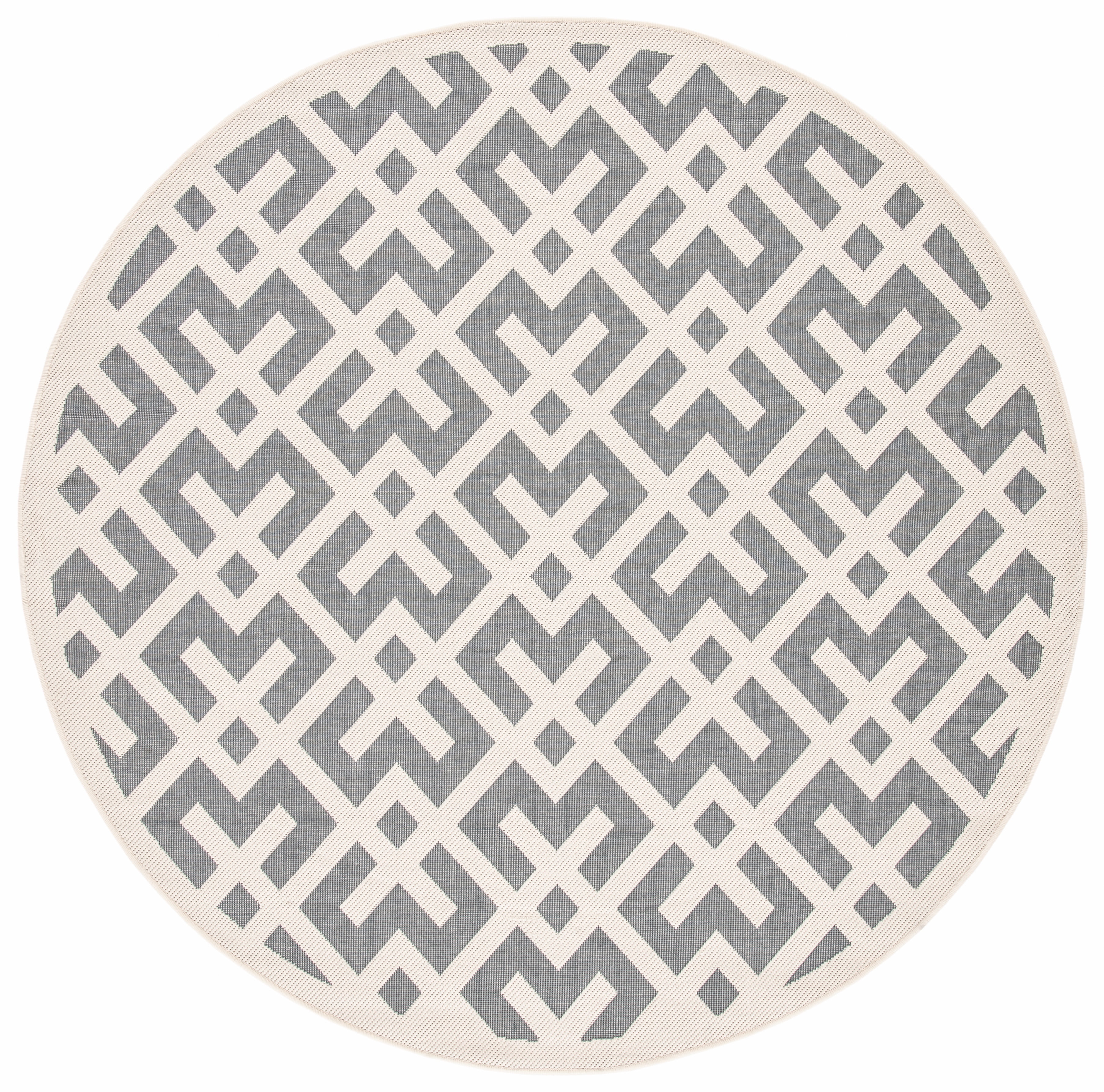 Safavieh Courtyard Alvin Geometric Indoor/Outdoor Area Rug, Gray/Bone, 5'3" x 5'3" Round
