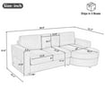 thumbnail image 3 of Modern Sectional Sofa 84.6" L-Shaped Sofa Couch with a Curved Chaise Lounge, USB Ports and Side Storage Pockets for Living Room (Gray), 3 of 11