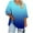 Blue, variant on CLOISE Womens 3/4 Sleeve Tops and Blouses Plus Size V Neck Shirt Gradient Pullover Casual Vacation Clothes Hot Pink M