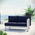 thumbnail image 5 of Afuera Living Modern Aluminum Outdoor Right Arm Corner Loveseat in Navy/Silver, 5 of 5