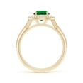 thumbnail image 2 of ANGARA Lab Grown Vintage Inspired Round Emerald Double Halo Engagement Ring for Women in 14K Yellow Gold (Size-6.5mm) | May Birthstone, Anniversary, Jewelry Gift for Women | Lab-Grown Emerald Ring, 2 of 9
