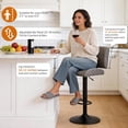 thumbnail image 5 of FIRAVOE Bar Stools Set of 3, Swivel Bar Stools with Backs, Faux Leather Adjustable Bar Stools 25"-34" Height, Modern Counter Height Barstools Bar Chairs for Kitchen Island, Gray, 5 of 10
