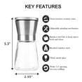 thumbnail image 6 of Mincham Manual Salt or Pepper Grinder, Best Spice Mill with Stainless Steel Cap, Ceramic Blades and Adjustable Coarseness, Refillable Glass Body with 6OZ Capacity, 6 of 6