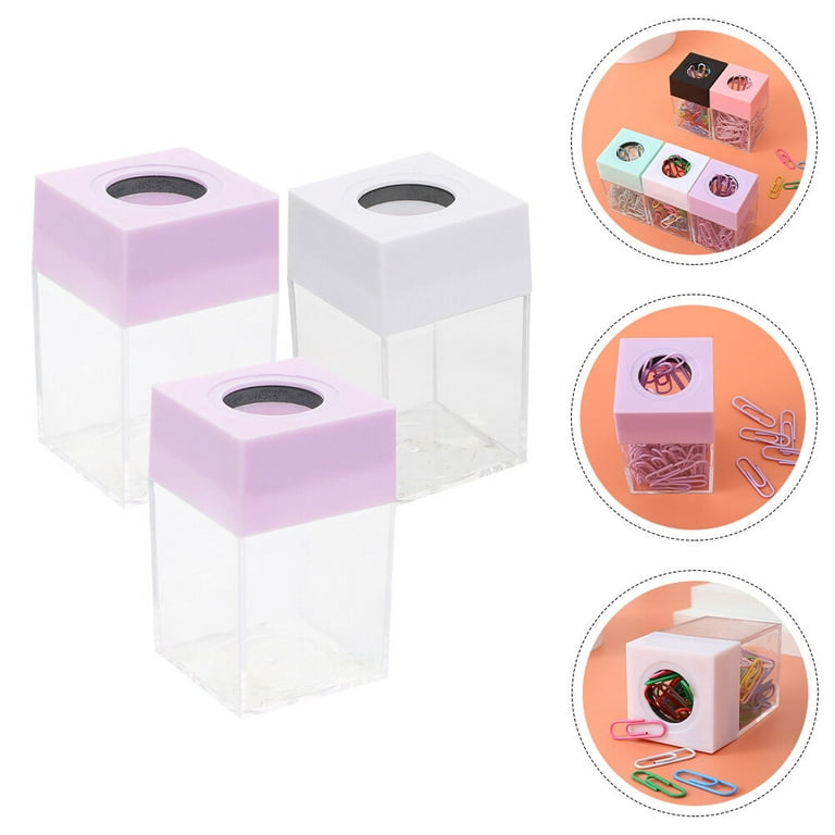Magnetic Paper Clip Holder Clips Dispenser Desk Accessories Storage Box  Magnetic Suction Design Cute Square Box Office Supplies - AliExpress