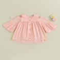 thumbnail image 2 of Robe Décontractée à Boutons à Épaules Dénudées Évasée à Manches Longues pour Tout-Petites Filles, Robe de Princesse Mignonne, 2 of 7