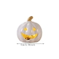 thumbnail image 2 of Ceramic Jack O Lantern Light Up Halloween Figurine, Glowing Hollow Pumpkin Tabletop Decor, Ornament for Fall Thanksgiving, Home Party & Indoor Outdoor, 2 of 6