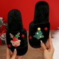 thumbnail image 4 of PEONAVET Christmas Slippers House Shoes for Women Men Soft Plush Christmas Tree Style Slippers for Indoor Outdoor, 4 of 7