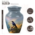 thumbnail image 2 of JAGASY Crow Memorial Urn for Ashes Adult Male, Grey Small Urns for Human Ashes Keepsake, Mountain Valley Decorative Urns for Couple, Grassy Cliff Cremation Urn for Husband & Wife, (3 Inch), 2 of 7