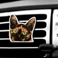 thumbnail image 1 of WIRESTER Car Air Freshener Fragrance Vent Clip Interior Decoration for Cars with Lemon Scented Pad - Animal Black Orange Tortoiseshell Cat, 1 of 7