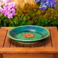 thumbnail image 4 of Evergreen 12" Bee Bath, Ceramic, Blue with Red Flower, 4 of 8