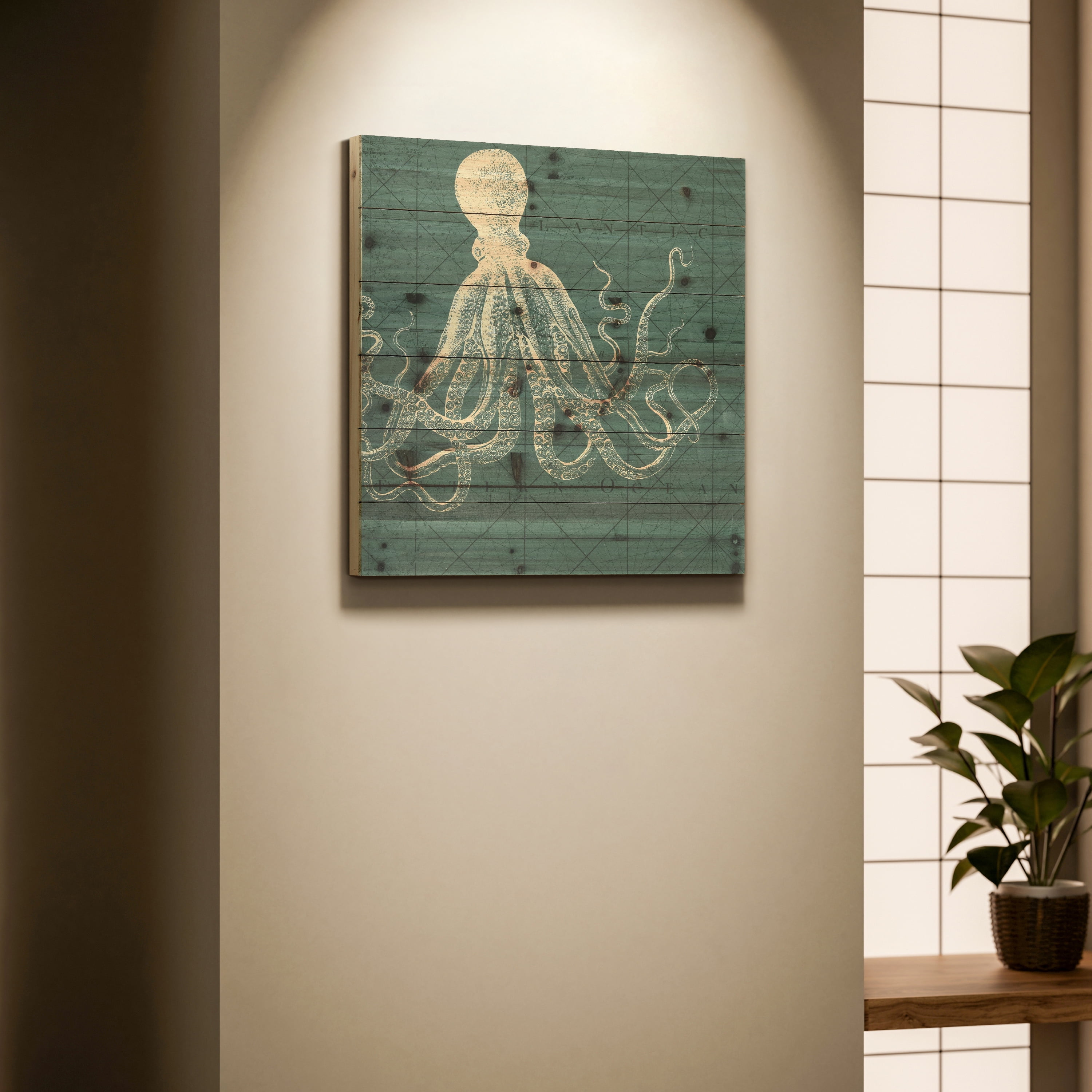 Empire Art Direct Coastal Menagerie B Print on Solid Wood Wall Art, 24" x 24", Ready to Hang