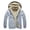 V-Grey1318, variant on Men's Winter Casual Plush Solid Color Hooded Coats Long Sleeve Zipper Pocket Coats Jacket Comfort Outwear