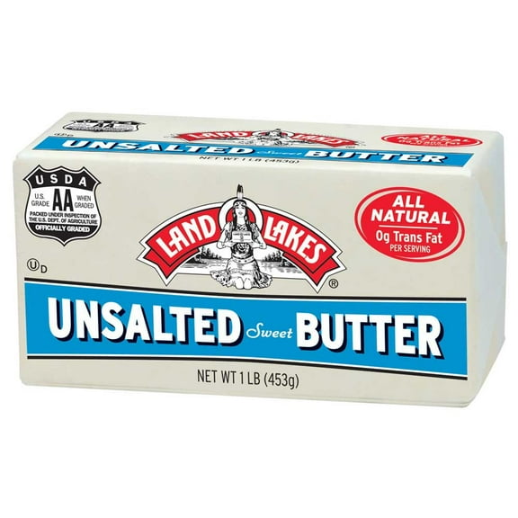Land O Lakes Solid Unsalted Butter, 1 Pound - 36 per case.