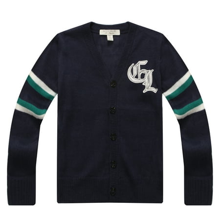 Richie House Boys' Handsome Cardigan Sweater with Embroidery RH0700