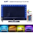 thumbnail image 1 of Ambient LED Backlight, Smart TV Light Strips with Music Sync for 40-60in TVs, RGB Bias Lighting Enhances Viewing Experience, Infrared Remote Control for Easy Operation, 1 of 7