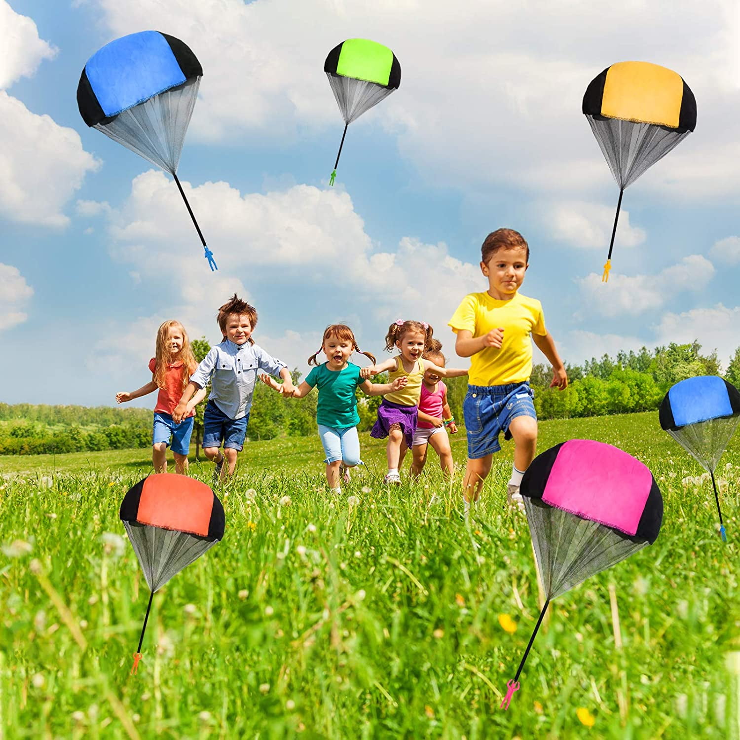 Kids Outdoor Toys Tangle Free Throwing Toy Parachute Ledorr 10 Pack Parachute Toy Flying Gifts for 3 4 5 6 7 8 9 10 Year Old Boy Girl Toy 