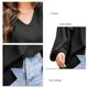 thumbnail image 5 of Sudadera de mujer Poliéster Manga larga Cuello en V Hombro caído Diseño de ventilación Jersey suelto transpirable Blusa de mujer Top Negro XL, 5 of 6