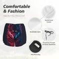 thumbnail image 4 of Yiaed Cool Wolf Head Print Women's Running Shorts with Liner 3 Zipper Pockets Elastic Workout Athletic Gym Yoga Shorts-Medium, 4 of 7