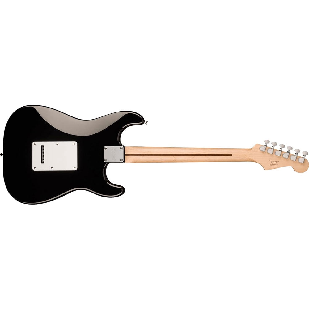 Squier Sonic Stratocaster Electric Guitar Black, Maple Fingerboard, White Pickguard, Left-Handed