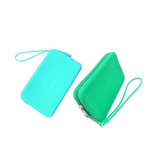 Rectangular Wallet Zippered Lock Waterproof Storage Bag Large Capacity Wallet Storage Bag Rope Carrying Handbags Phone Chain Bracelet Red