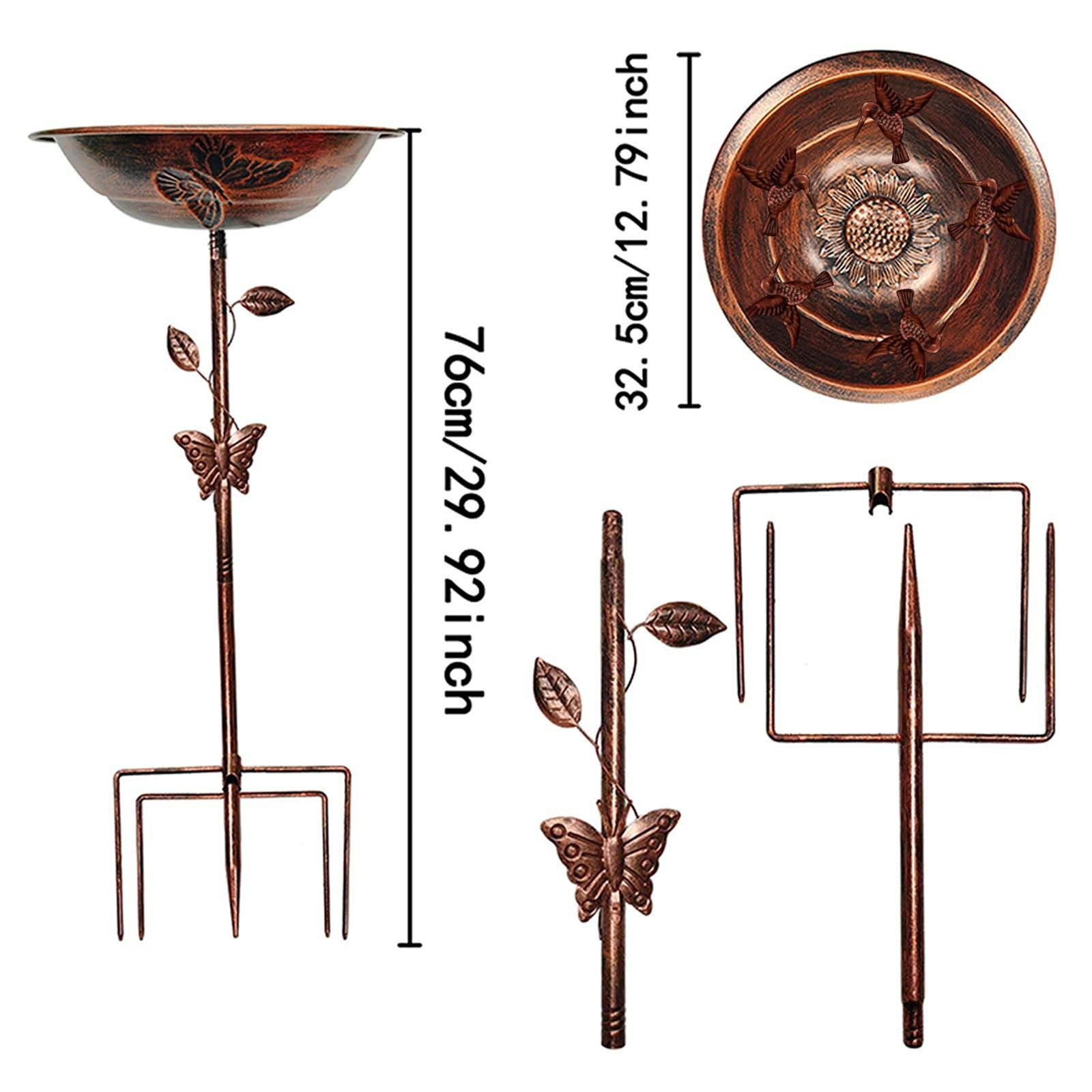 Bird Bath, Standing Diameter, Rustproof Bath for Outdoor Garden, Sturdy Construction