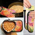 thumbnail image 5 of Yayeee Oven Mitts and Pot Holder Set of 4 Heat Resistant Kitchen Gloves Baking Hot Pad, Pink Abstract Floral, 5 of 5