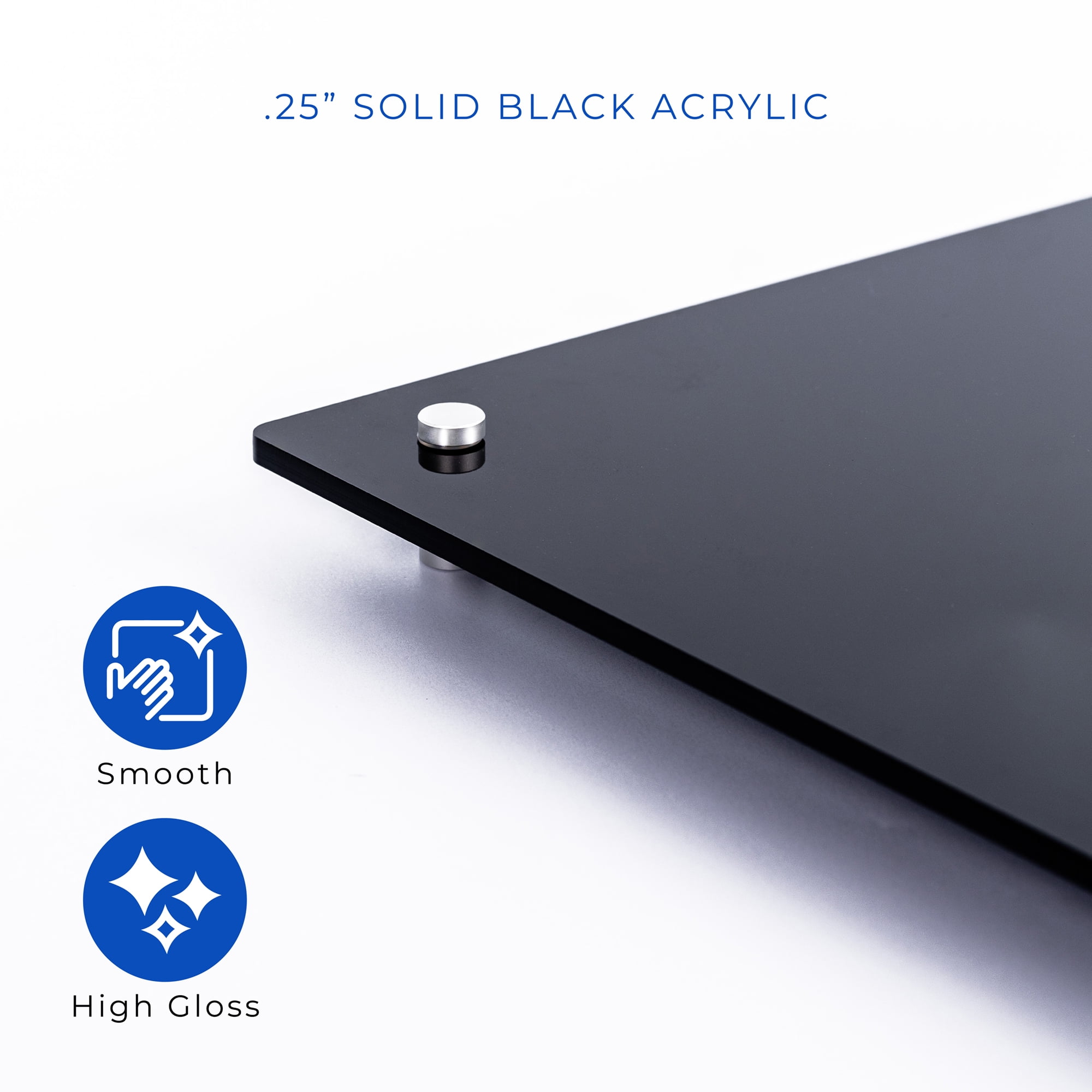 15x20 Dry Erase Board for Wall - with .25 Black Acrylic and Chrome Stand Off Finish - Perfect Whiteboard for Office, Home, Classroom - Durable and Stylish .25 Black Acrylic Dry Erase Board