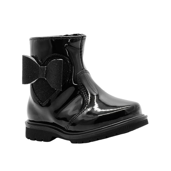 Botin Para Niña Yuyin® Moño Charol Negro Super Calientitas negro 12.5